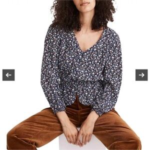 Madewell Silk Floral Peplum
